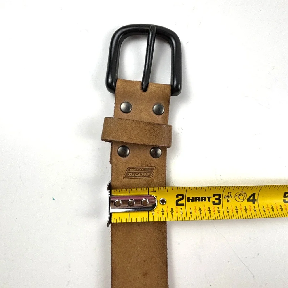 Dickies Belt Mens Size 38 Tan Genuine Leather Workwear Rugged Western Distressed